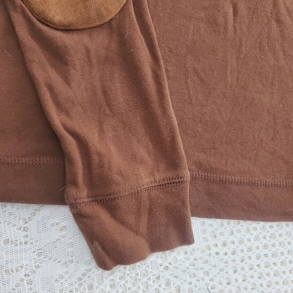 Ralph Lauren Brown Elbow Patch Long Sleeve Tee Women's Size Medium EUC - Picture 2 of 7